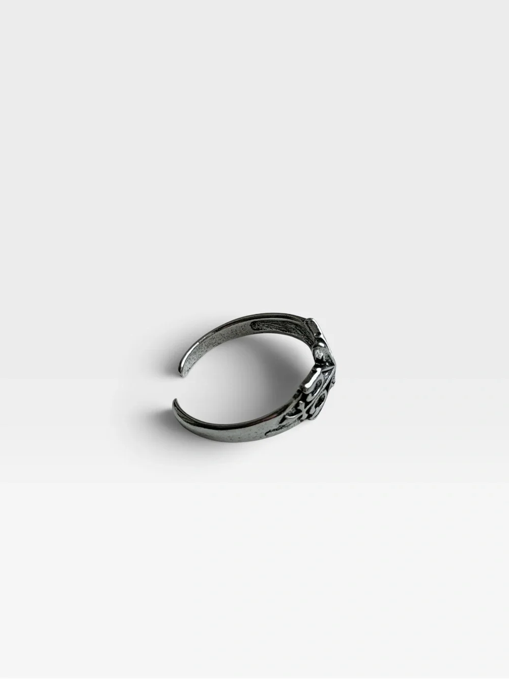 Silver Starburst Adjustable Men's Ring